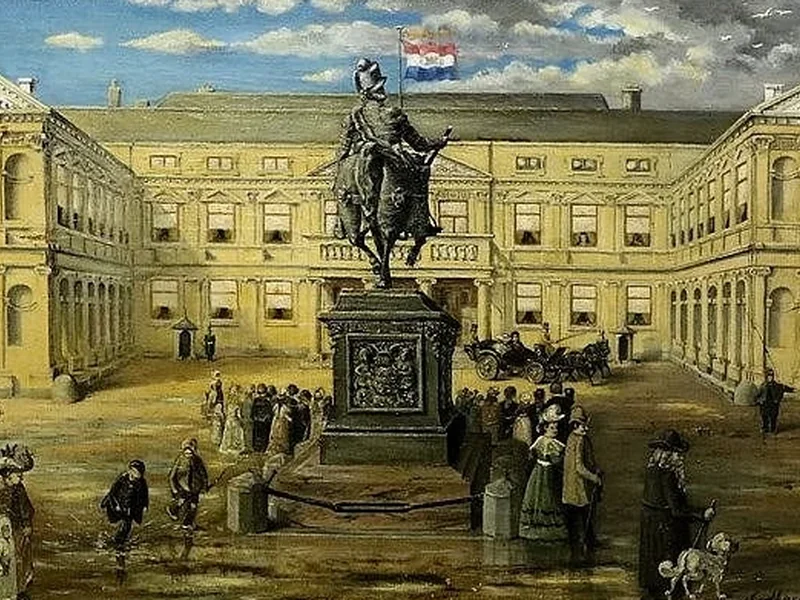 1872-Arend Arnoldus Eduard Marcelis - Scendere da una carrozza reale al Palazzo Noordeinde